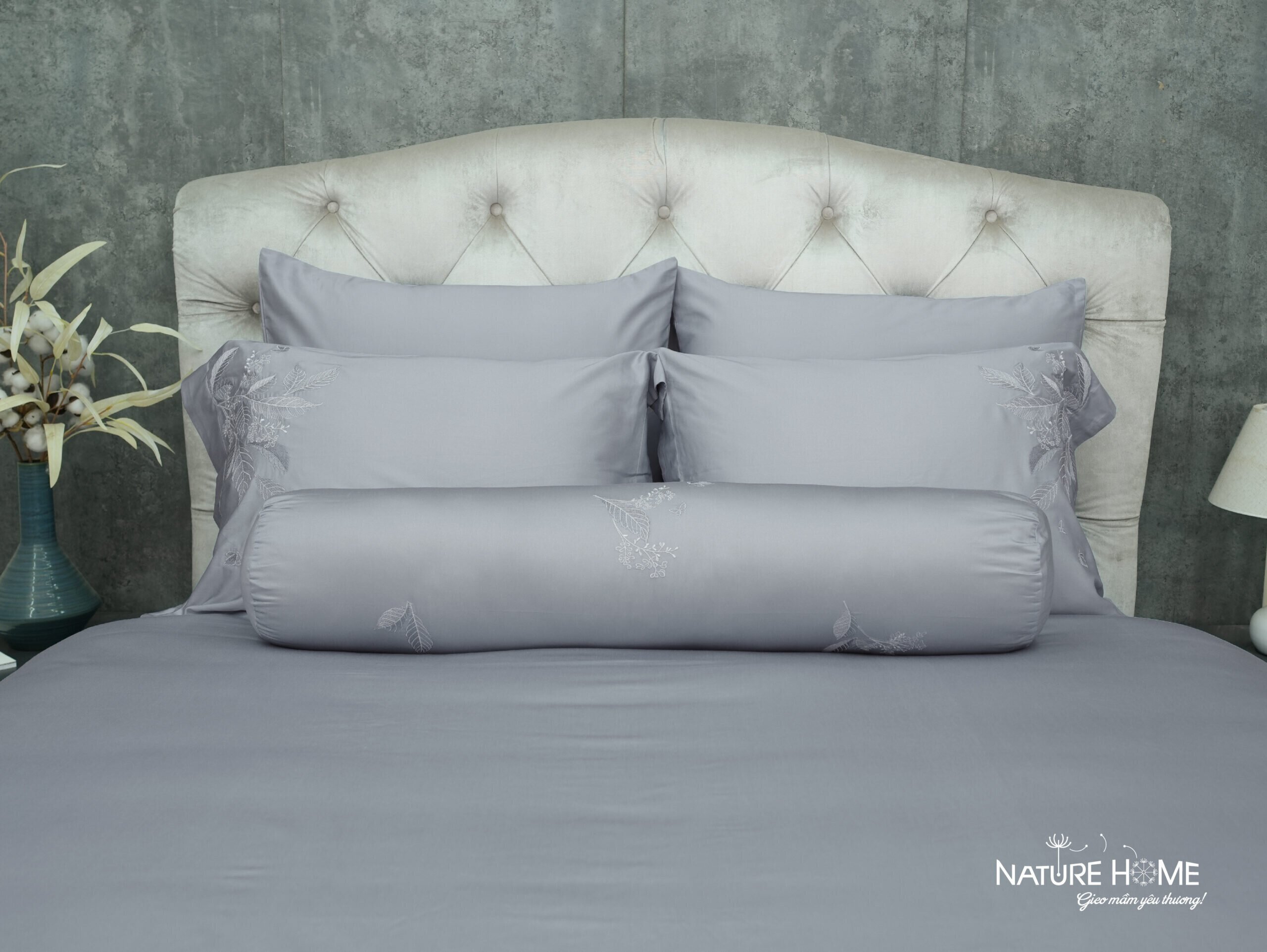 Bộ chăn ga Nature Home Mộc Hoa Trắng
