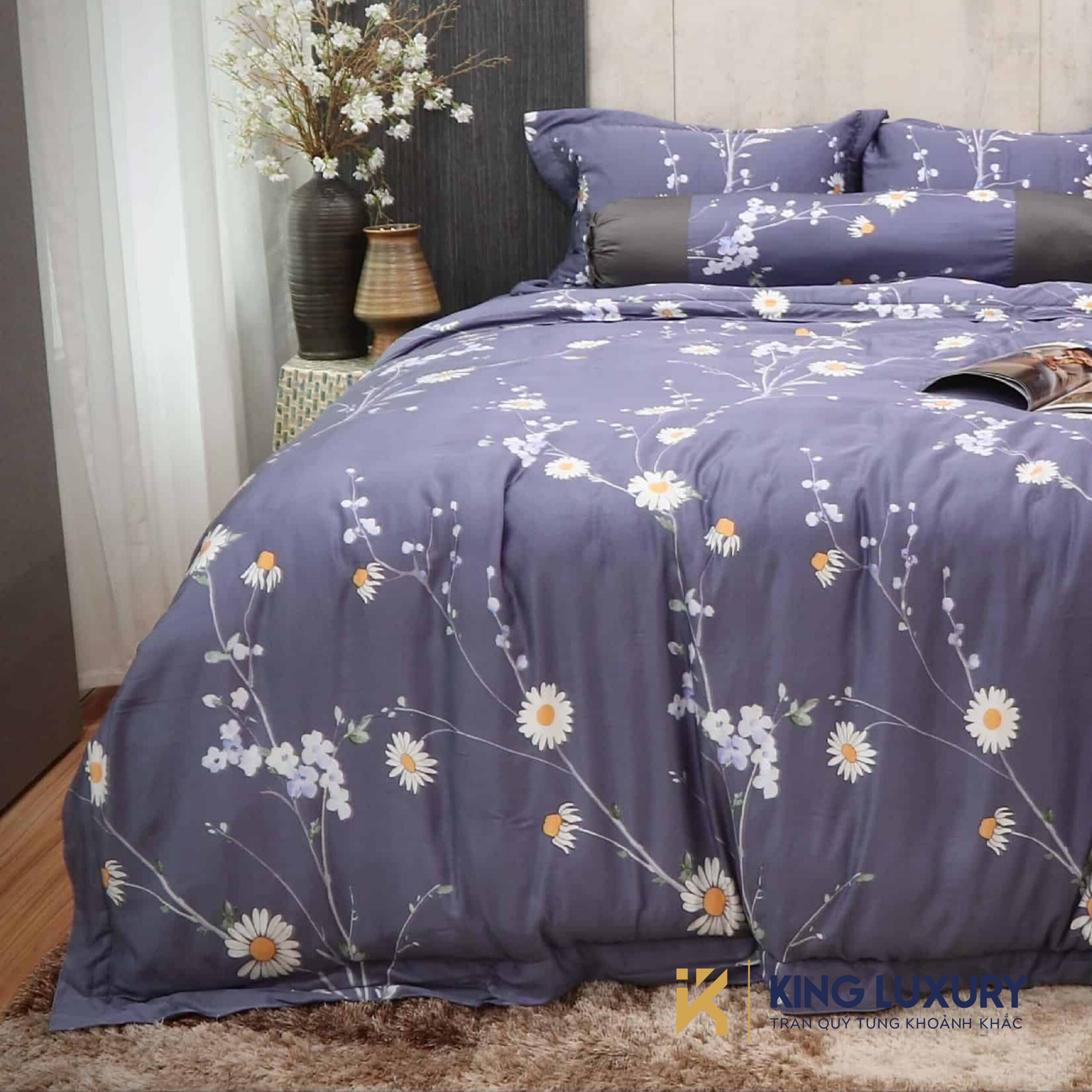 Bo chan ga katakura tencel vuon cuc xanh tim