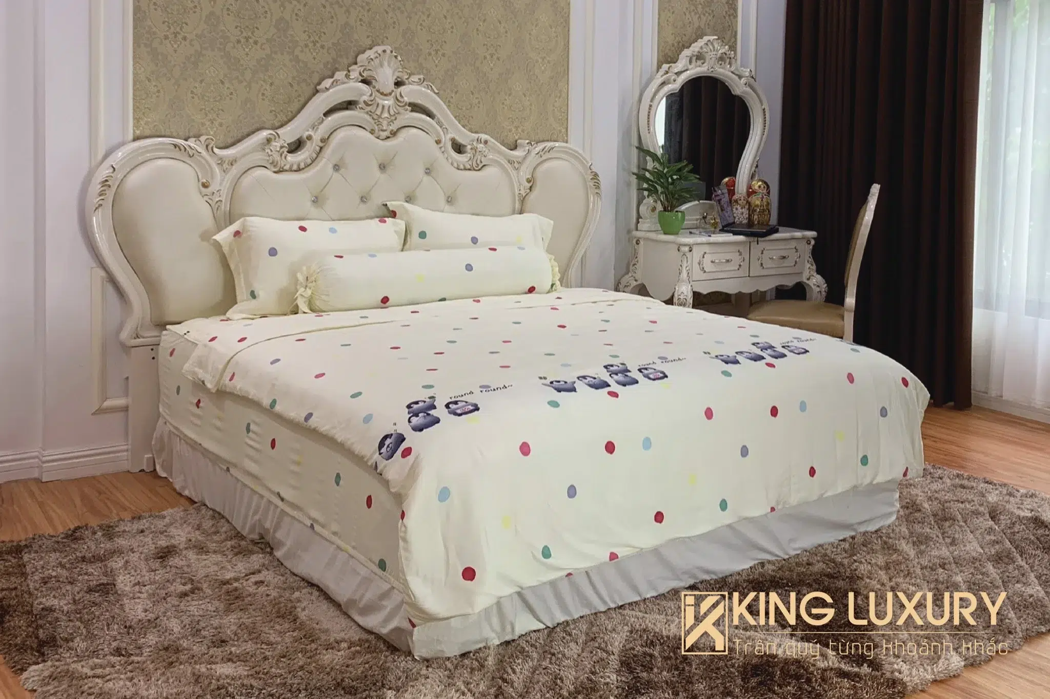 Katakura Tencel Chấm Bi Kem