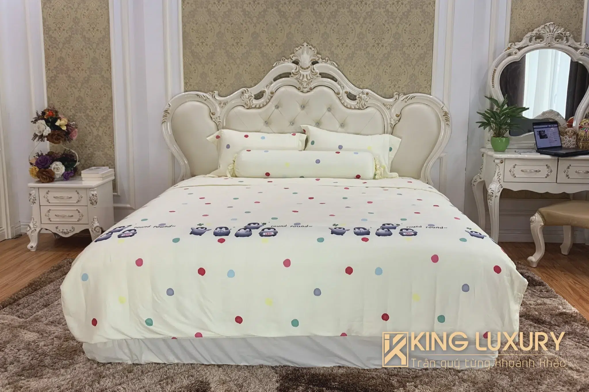 Katakura Tencel Chấm Bi Kem