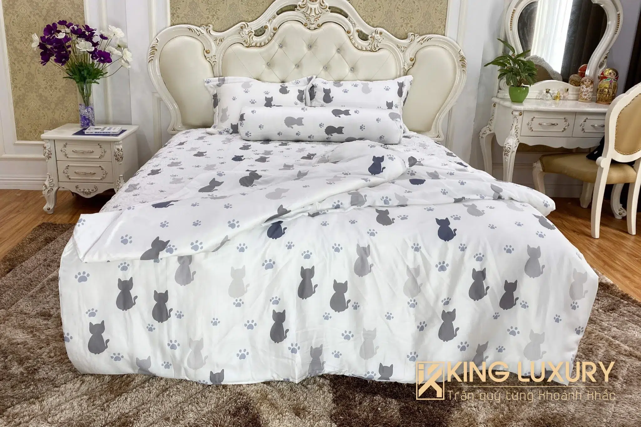 Katakura Tencel Meo Meo Trắng