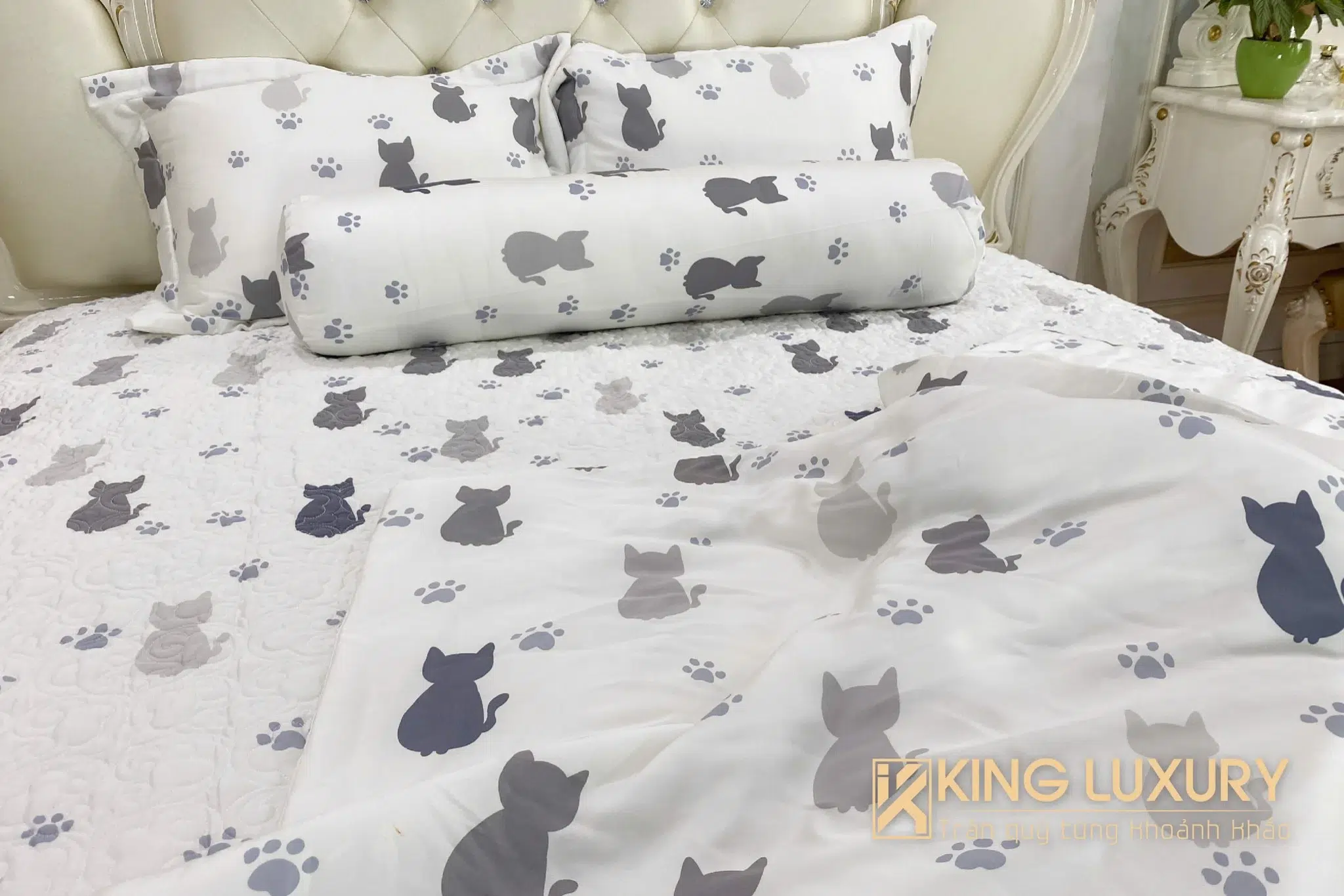 Katakura Tencel Meo Meo Trắng