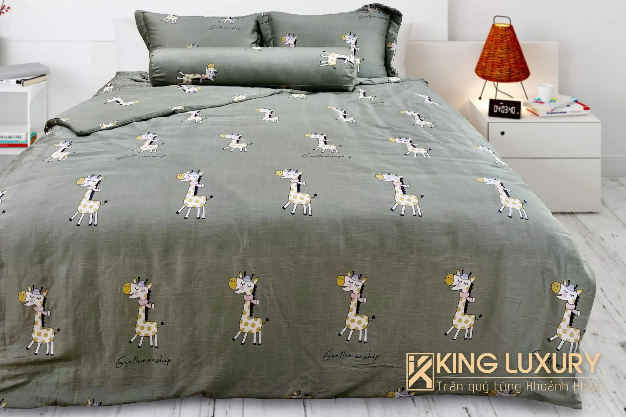 Katakura Tencel Pro Hươu Cao Cổ Xanh Cốm