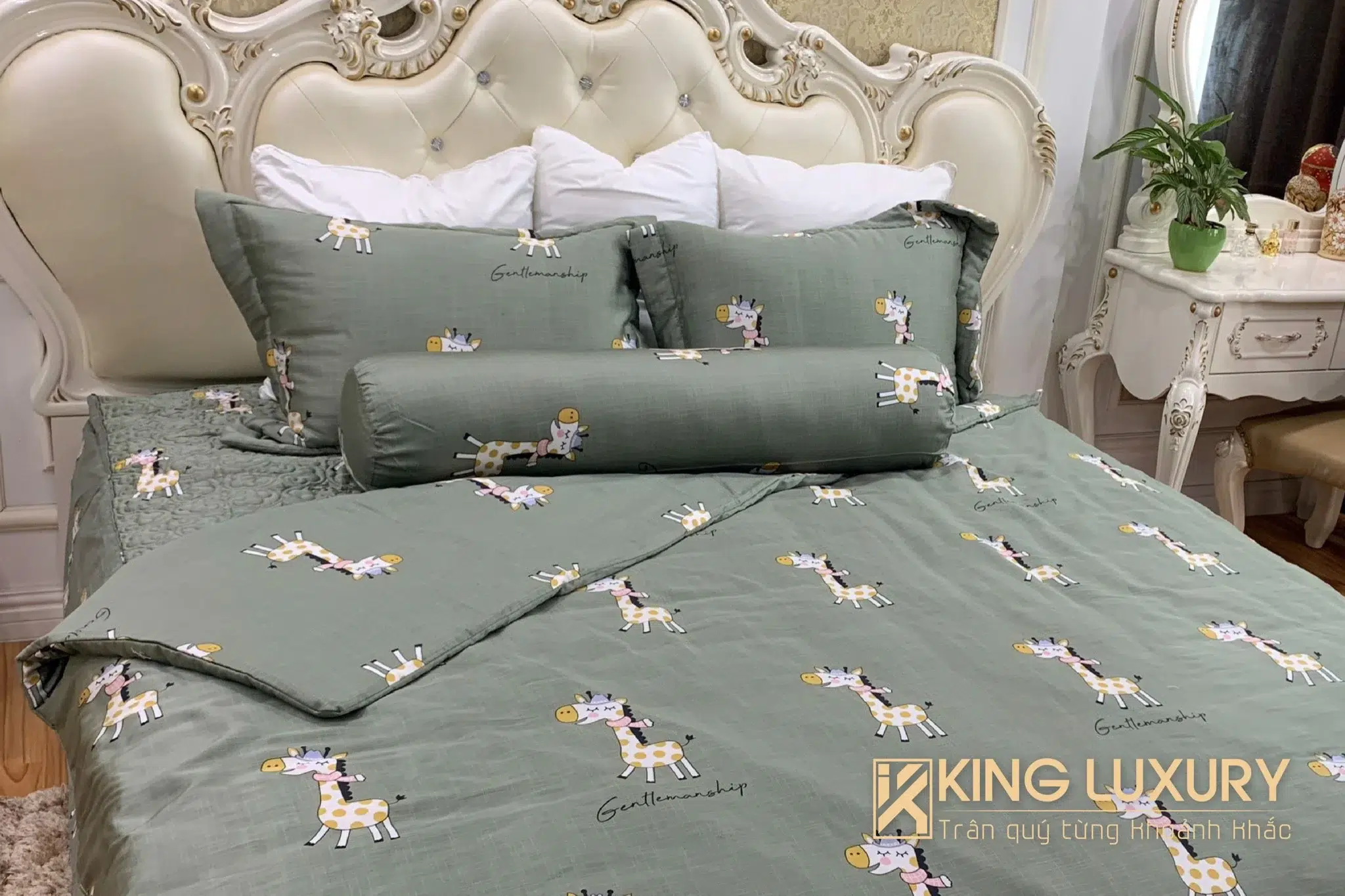 Katakura Tencel Pro Hươu Cao Cổ Xanh Cốm