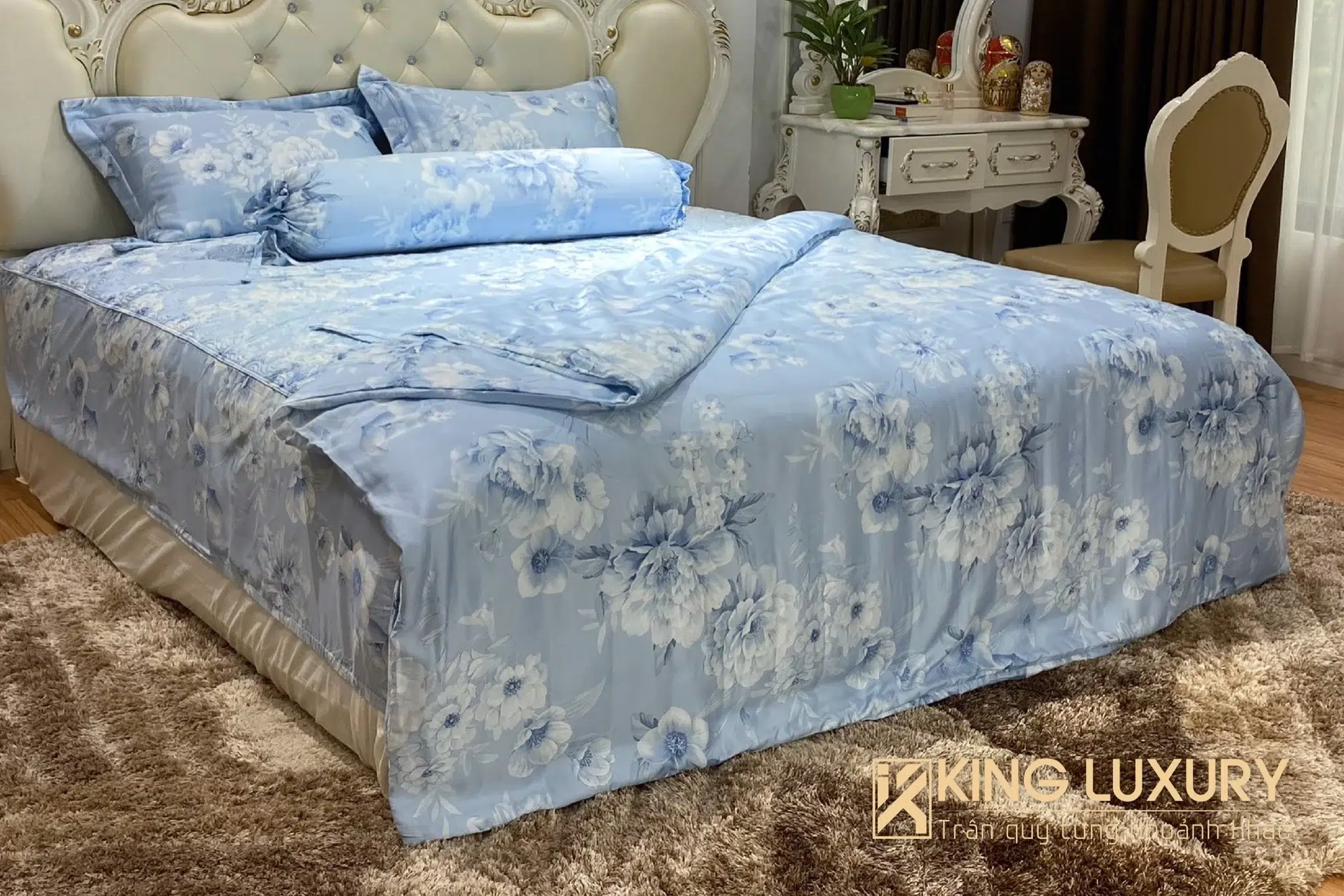 Tencel Pro Mẫu Đơn Xanh