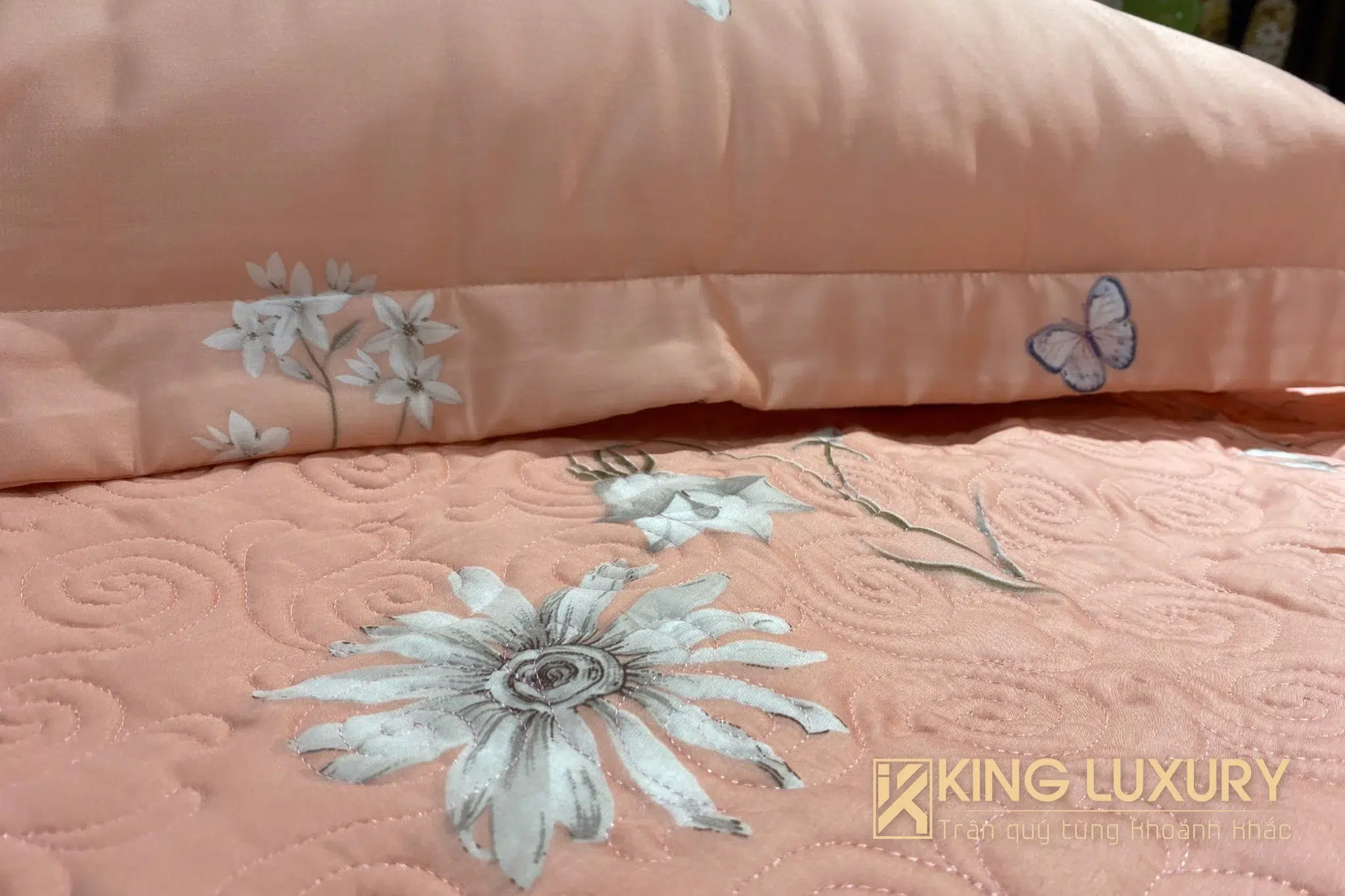 Tencel Pro Vườn Cúc Hồng Cam