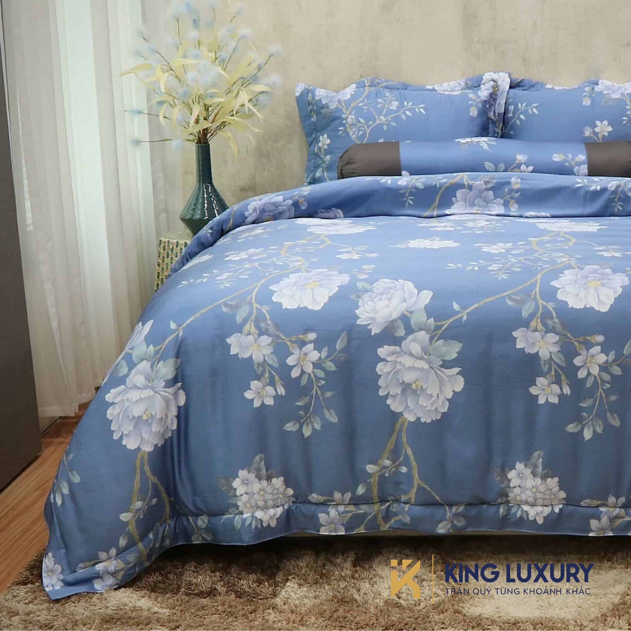 Bo chan ga katakura tencel mau don trang xanh
