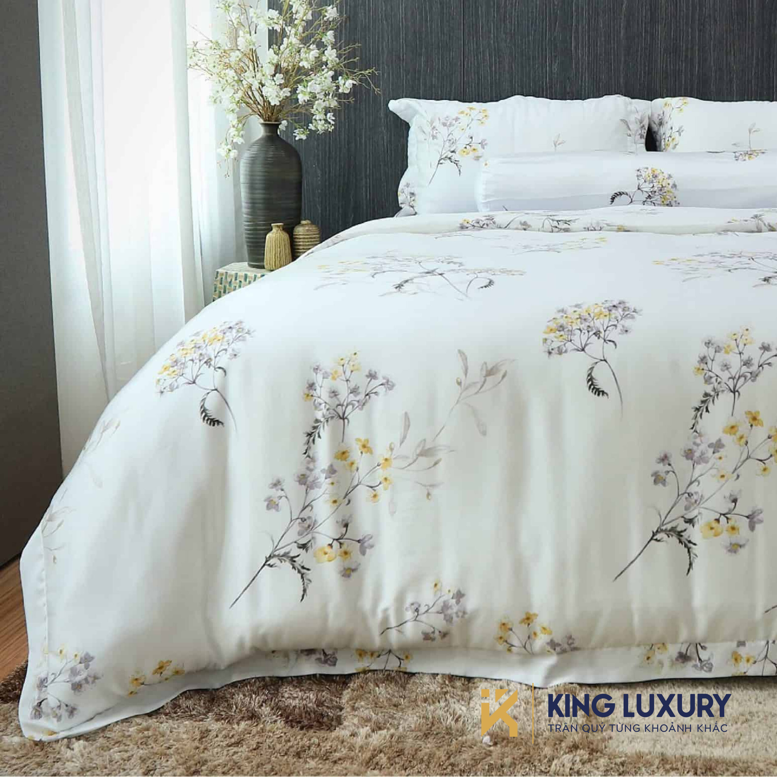 Bo chan ga katakura tencel pro hoa vang tim